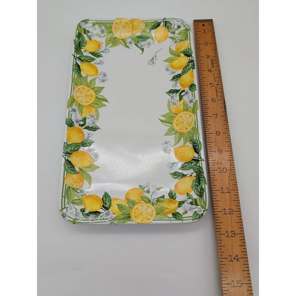 Sur La Table Citron Rectangular Tray Citrus Bloom Summer Lemon